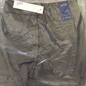 Apt 9 Torie Dress Pants Womens Size 14 short: Gray Straight Leg Career Slacks